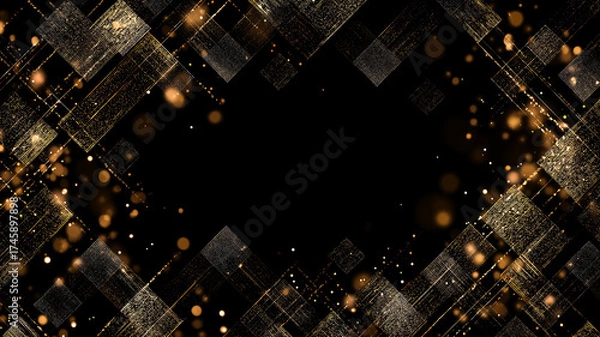 Obraz お正月・パーティー向けの豪華な和風背景：光と輝きのエレガントなパターン