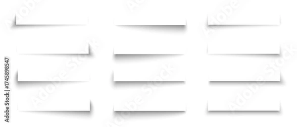 Fototapeta Realistic paper shadow overlay with soft 3D depth. Minimal vector frame for poster, banner or web layout. Clean modern design for cards, photos or transparent templates.