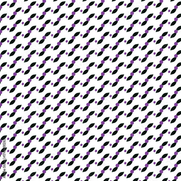 Obraz Abstract Geometric Pattern - Black and Purple on White