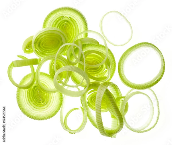 Obraz sliced green leech isolated on white background