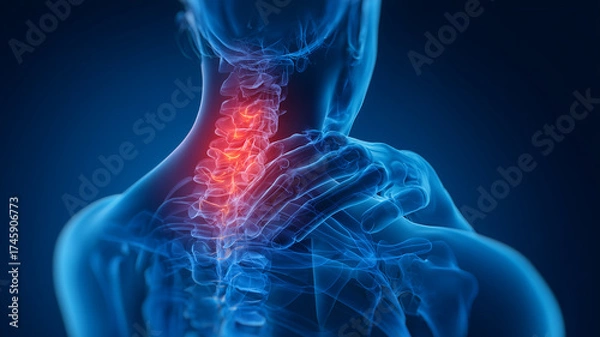 Obraz 人体イメージ　首、肩の痛み