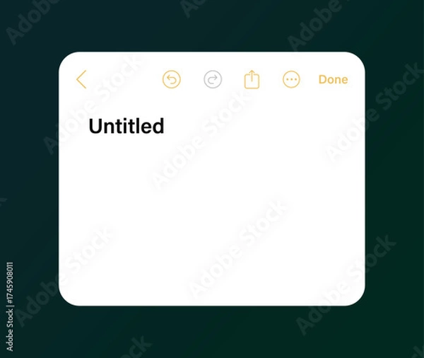 Obraz Notes user interface template. Digital planner app for schedule vector mockup illustration