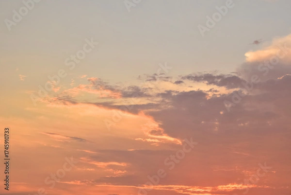 Fototapeta red sky with clouds
