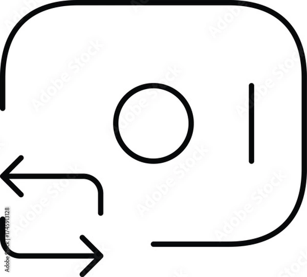 Fototapeta Vector art of sync camera icon, symbol for photography app