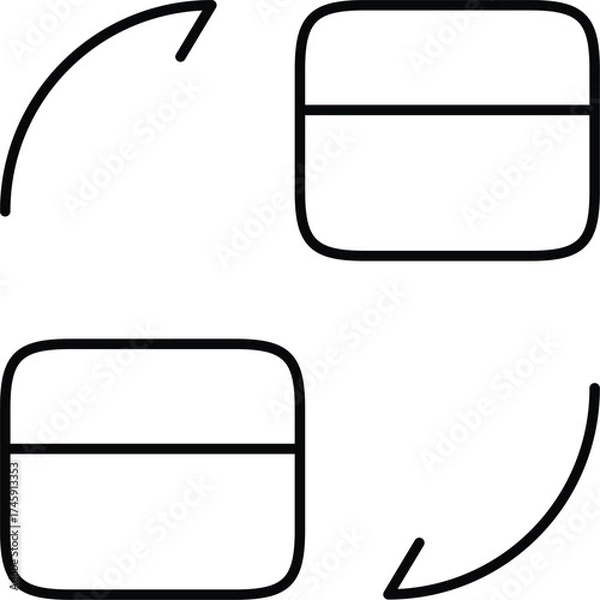 Fototapeta Vector art of synchronization icon for data transfer use