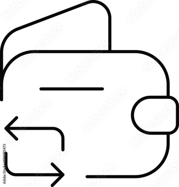 Fototapeta Vector art of exchange money in wallet icon, finance and pay