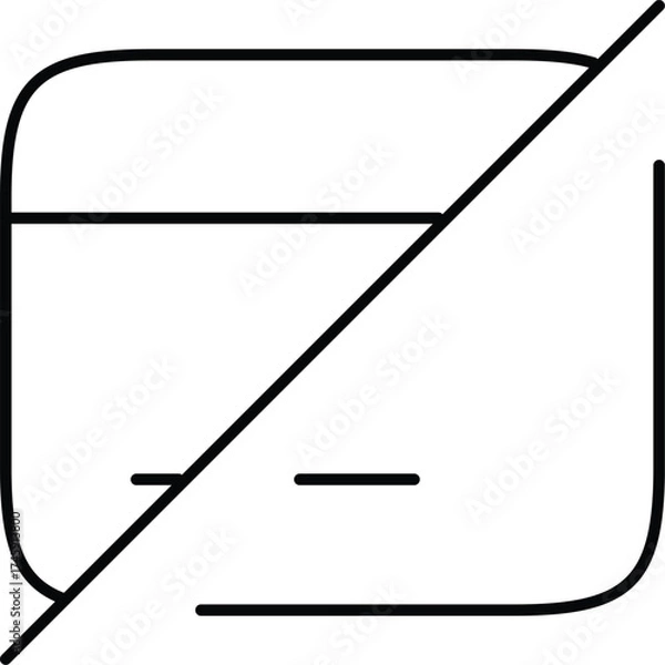 Fototapeta Vector art of credit card declined icon, vector illustration