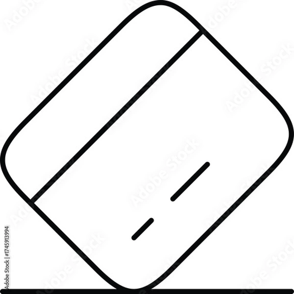 Fototapeta Vector art of a simple outline icon of a credit card