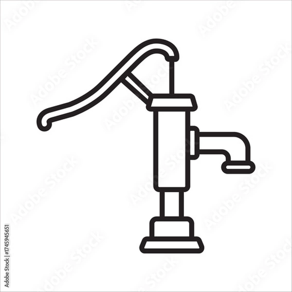 Obraz hand water pump icon