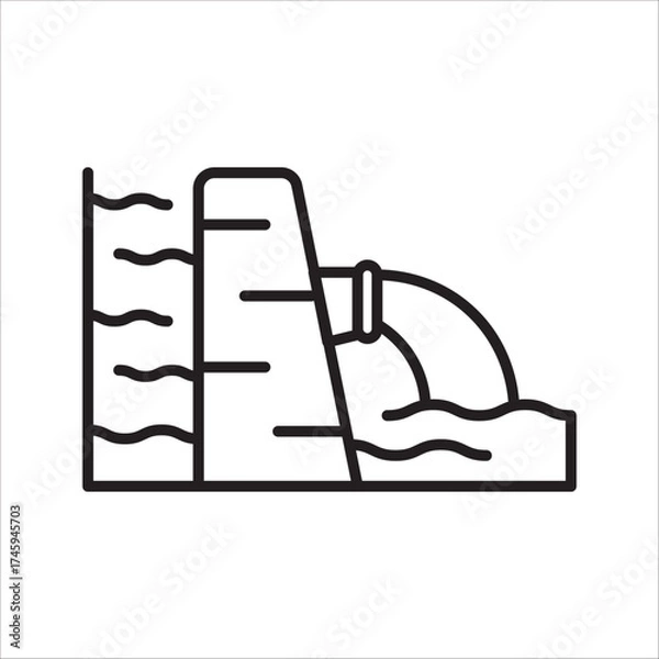 Obraz water dam icon sign vector