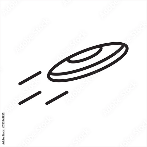 Obraz Flying disc icons in black line and filled versions