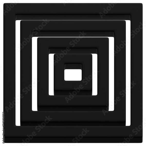 Obraz Layered Black Square Depth
