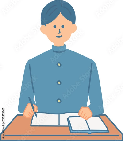 Obraz 勉強する学生のイラスト