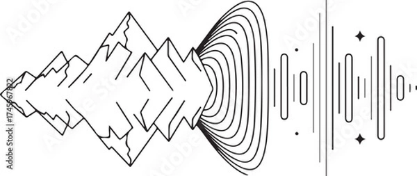 Fototapeta bstract Mountain Sound Wave.
