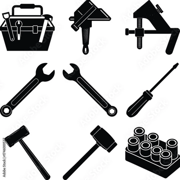 Fototapeta Roofer Black Vector elements isolated on white background