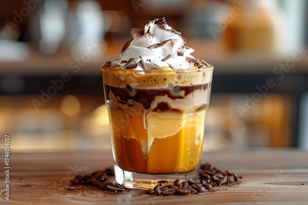 Fototapeta Iced Mocha Caramel Latte