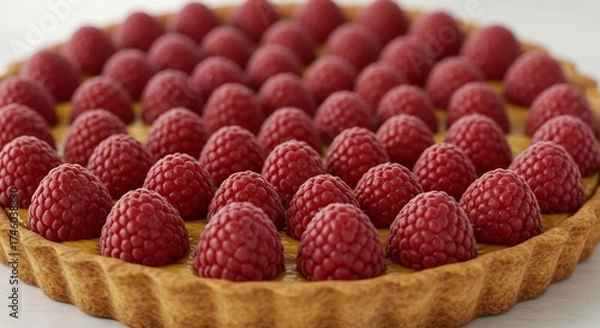 Obraz Delicious Raspberry Tart Close Up.