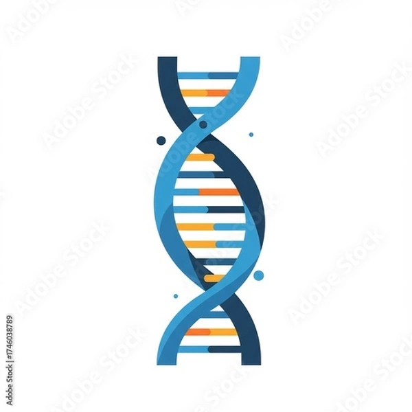Obraz DNA double helix structure illustration.