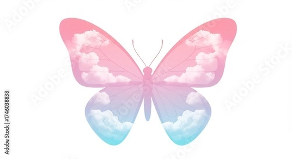 Obraz Dreamy Butterfly with Cloud Wings.
