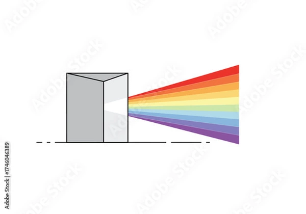 Obraz Light Dispersion Through Prism Creating Rainbow Spectrum.