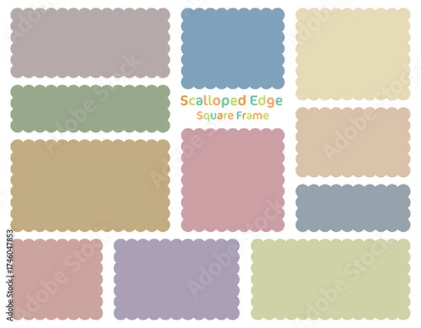 Obraz もこもこ四角のフレームセット/くすみカラー