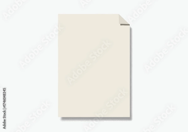 Obraz Blank Cream Paper Sheet with Folded Corner.