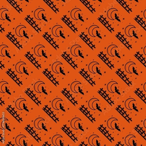 Obraz Halloween Seamless Patterns Orange Black Digital Paper