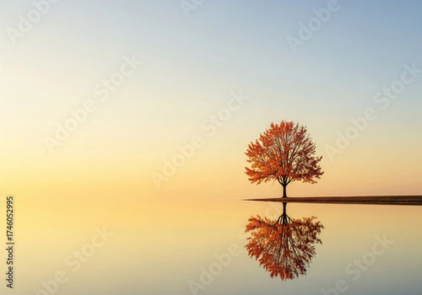 Obraz Autumn Tree by the Lake