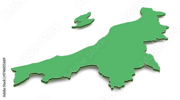 Obraz 新潟県マップ素材（透過）