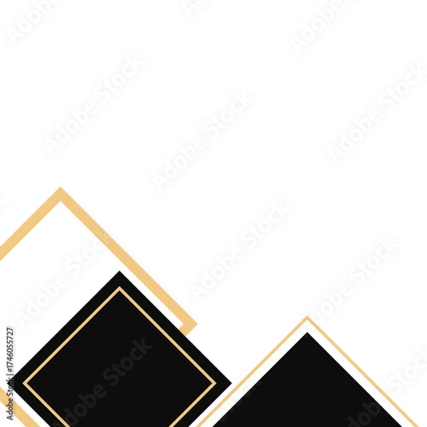 Obraz Modern Luxury Black and Gold Geometric Abstract Corner