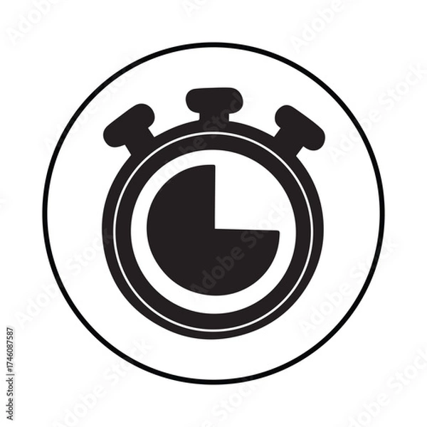 Fototapeta Clock icon silhouette Clock illustration