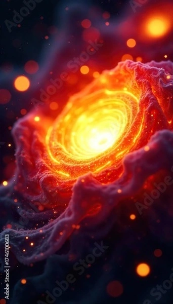 Fototapeta Mesmerizing Glowing Energy Core Abstract Vibrant Light Pulsating with Power and Vitality