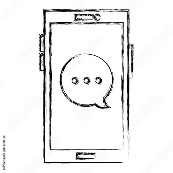 Fototapeta smartphone device with speech bubble