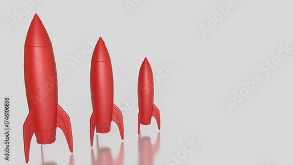 Fototapeta The Rocket for Business concept 3d Rendering.