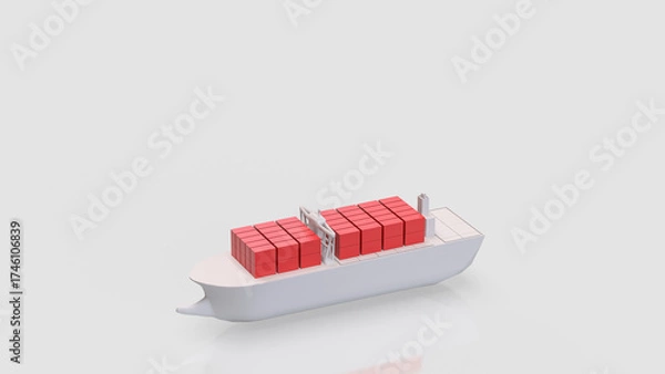 Fototapeta The Ship for Transport or Business concept 3d Rendering.