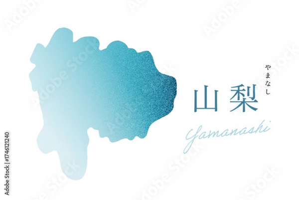 Fototapeta 山梨県 地図 Yamanashi map ノイズグラデーション テクスチャ