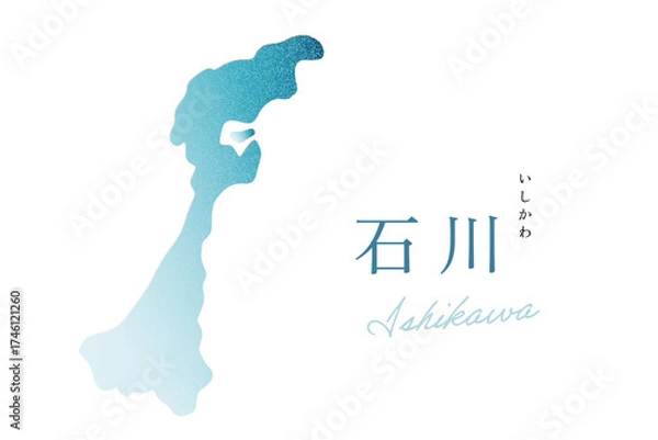 Fototapeta 石川県 地図 Ishikawa map ノイズグラデーション テクスチャ