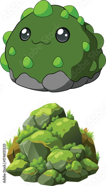 Obraz Forest stone on a white background