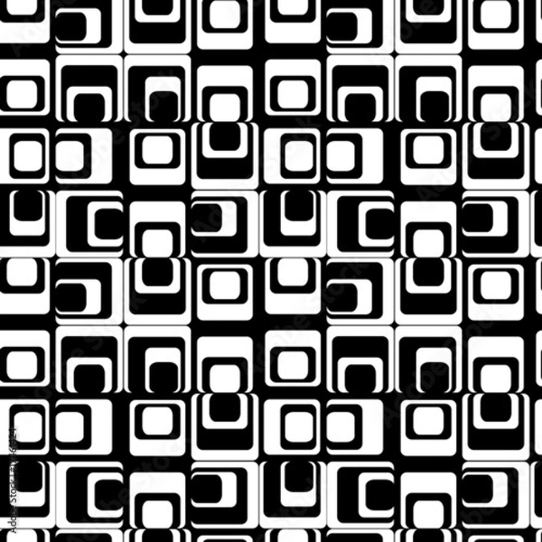 Obraz Retro black and white seamless rectangles background