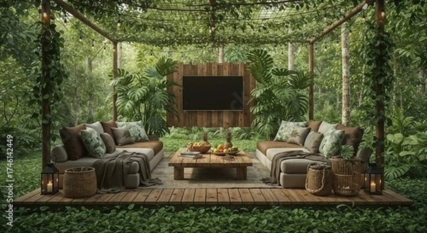 Obraz old farm house loungue