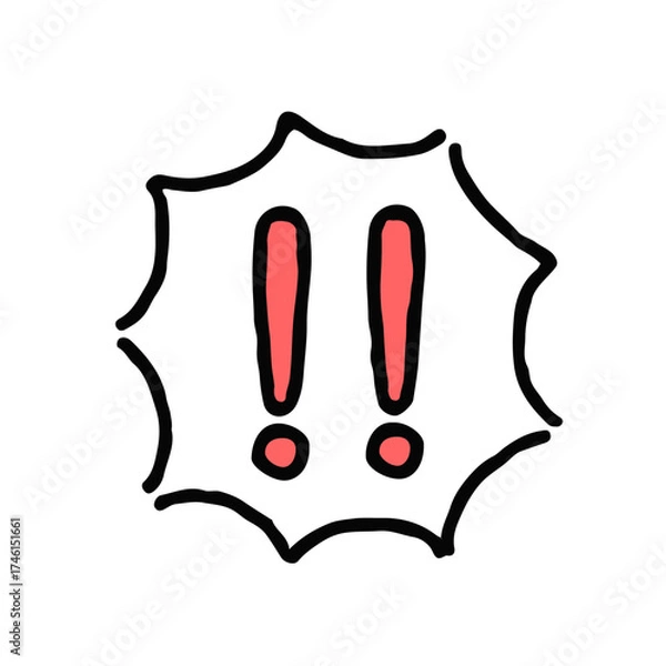 Obraz 驚愕（ダブルビックリマーク／！！）・手描き・白地ふきだし