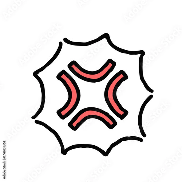 Obraz 激怒（怒りマーク）・手描き・白地ふきだし