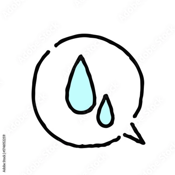 Obraz 困る（垂れる汗）・手描き・白地ふきだし