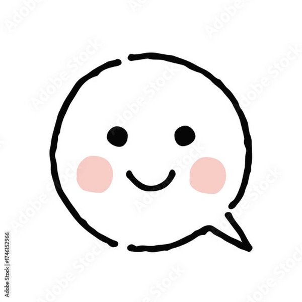 Obraz 笑顔・手描き・白ふきだし