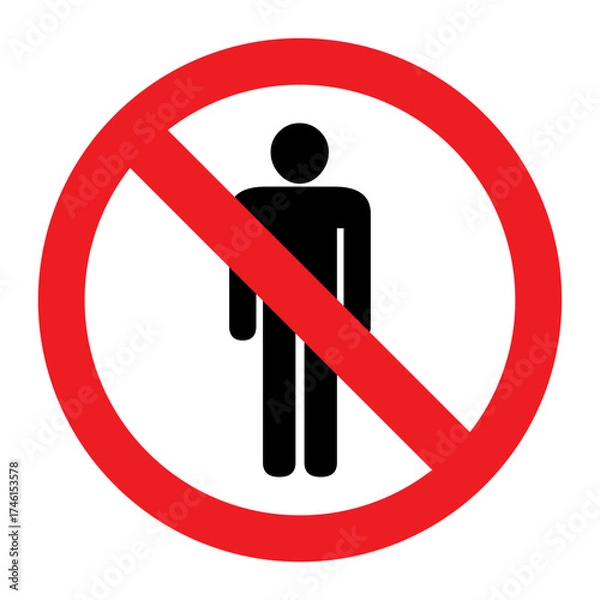 Fototapeta no person entry sign icon vector design