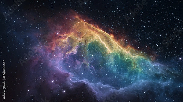 Fototapeta Photorealistic Deep Space and Colorful Galaxy, Generative AI
