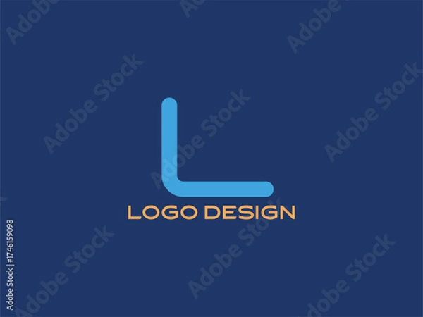 Fototapeta Letter L Blue Gradient Logo Design — Minimalist Alphabet Branding Icon for Professional and Creative Use