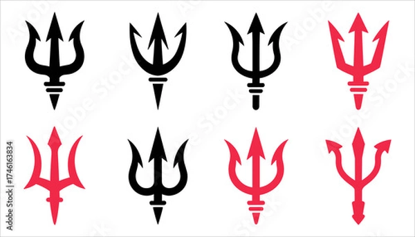 Obraz Trident Icon Vector, Neptune Symbol Illustration, Poseidon Weapon Graphic