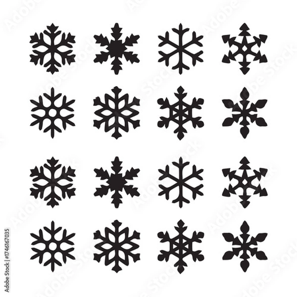 Obraz 
Flat christmas season elements silhouette