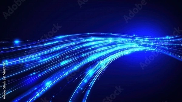 Obraz Abstract Blue Light Streaks